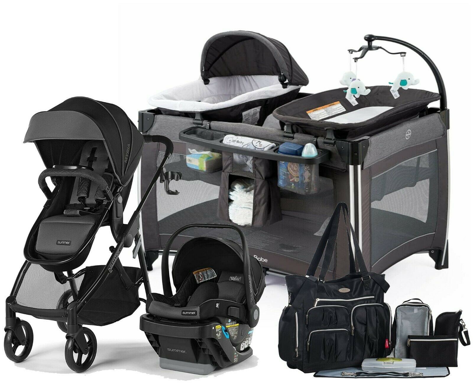 Baby Stroller with Car Seat Pram Combination Infant Playard Diaper Bag BabyStrollerSets