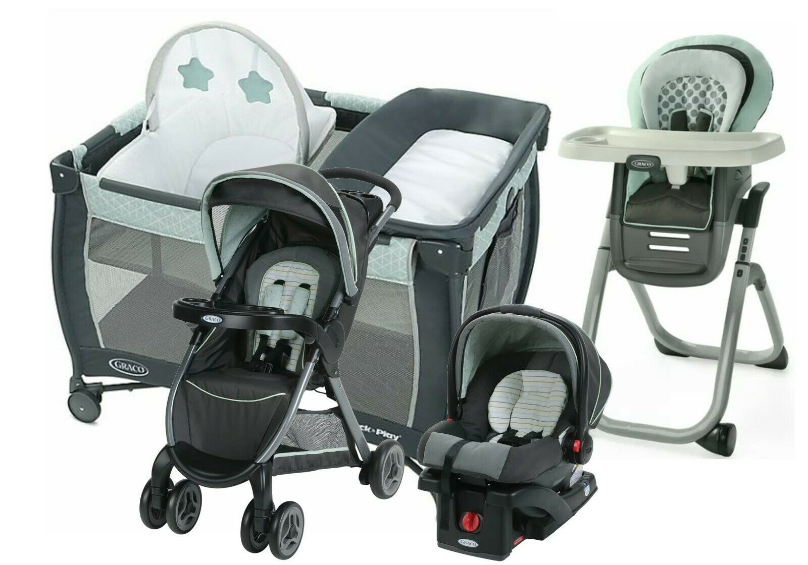 Graco Baby Stroller Travel with Car Seat Base Infant Playard Bassinet BabyStrollerSets