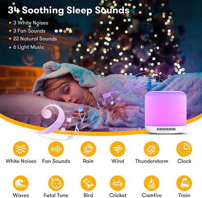 White Noise Sleep Aid Baby Colorful Lights