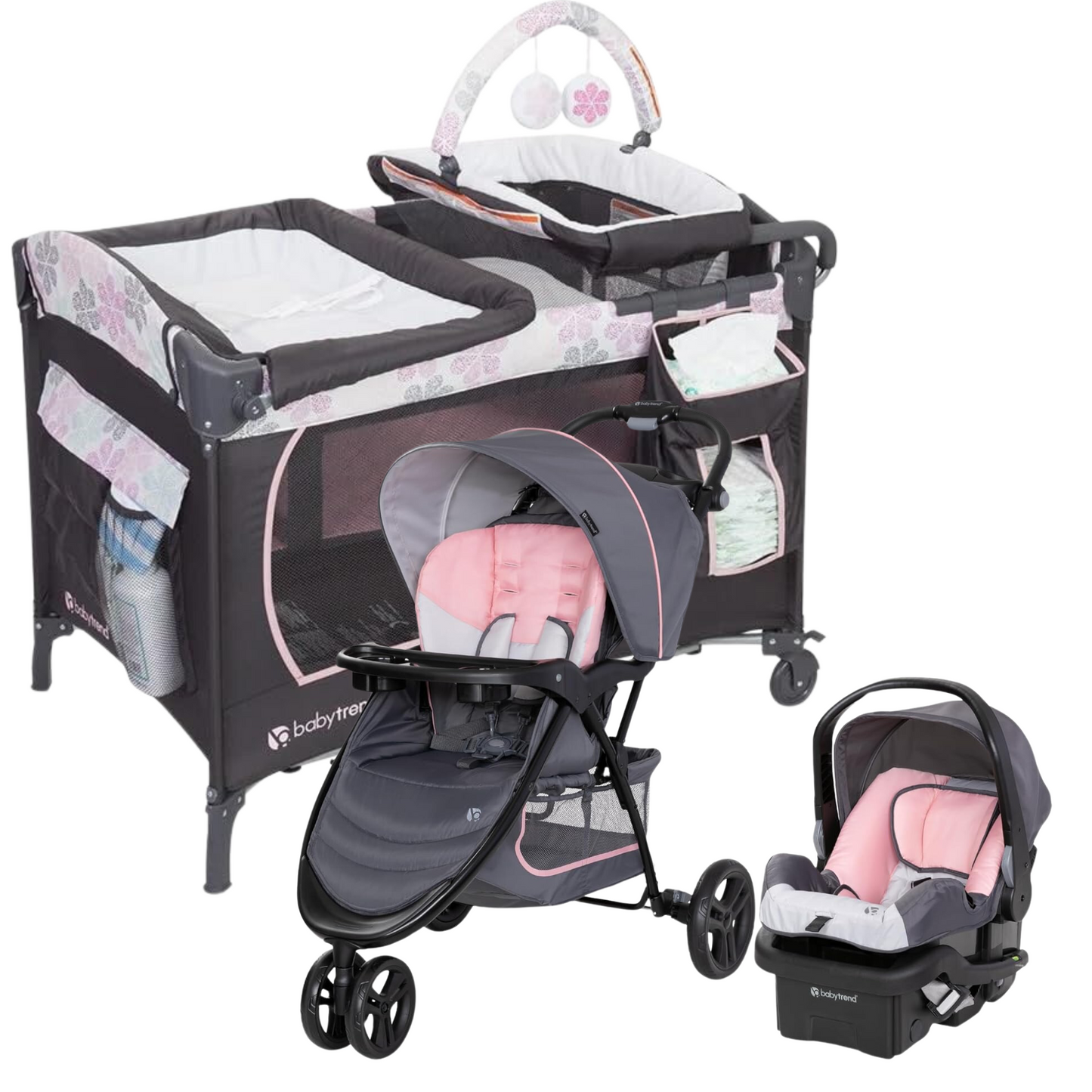 Baby Girl Stroller Travel System Set Pink