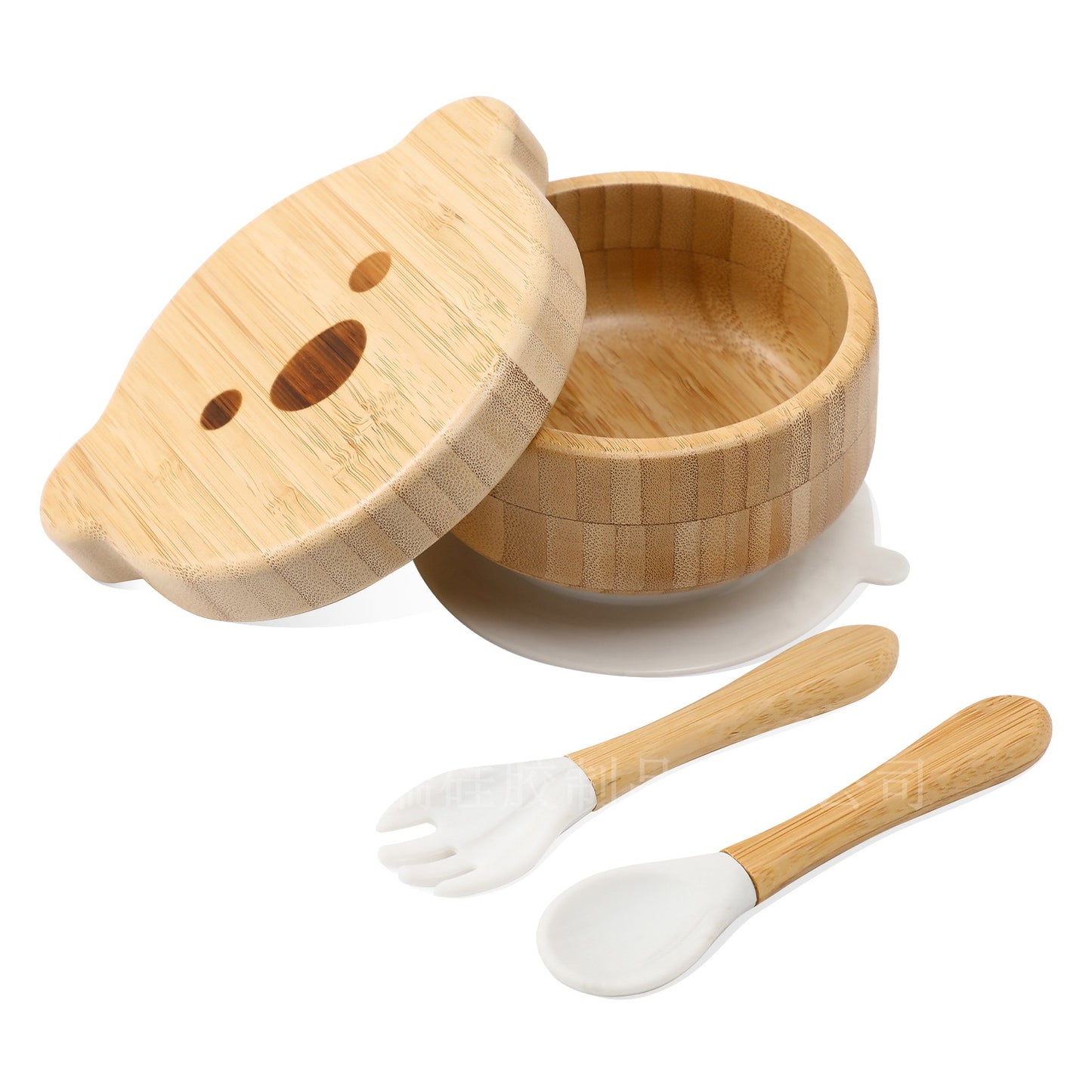 Baby Bamboo And Wood Supplementary Food Bowl Set
