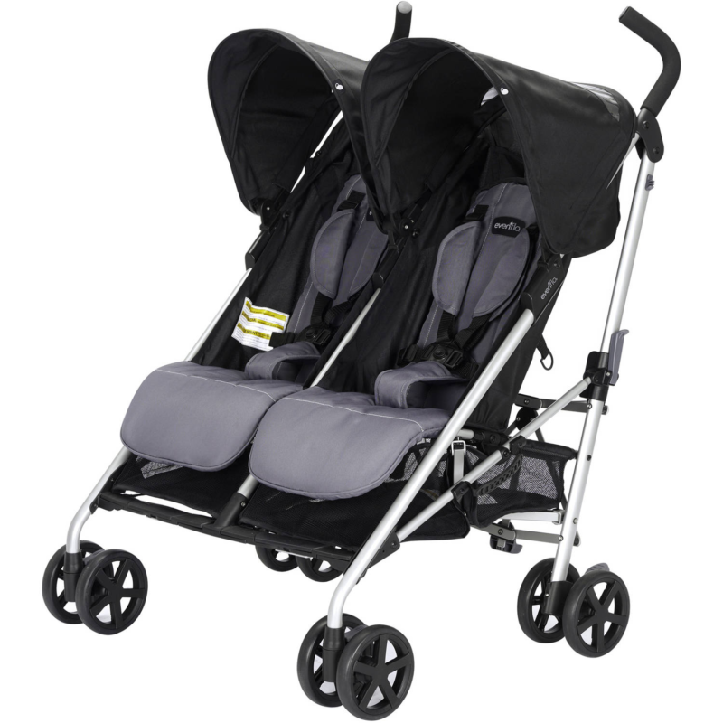 Lightweight Double Baby Stroller Twin Infants with Reclining Seats 2 Children