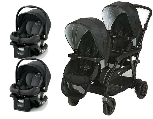 Graco Double Baby Stroller with 2 Car Seats Twin Combo Set