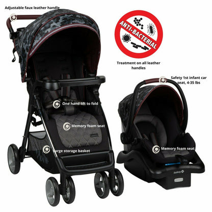 Baby Stroller with Car Seat Travel Infant Newborn Toddler Memory Foam Seats New