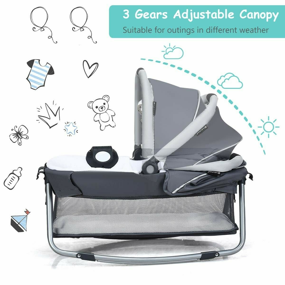 Infant Baby Stroller with Car Seat Playard Bassinet Travel System Combo New