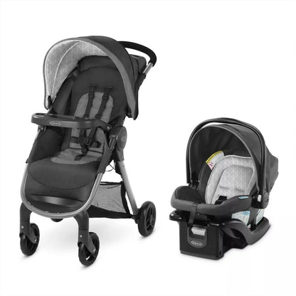 Baby Stroller Newborn Travel System with Car Seat Playard Diaper Bag Boy Gray