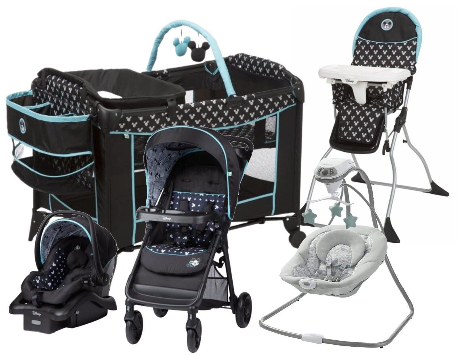 Mickey mouse baby stroller set online