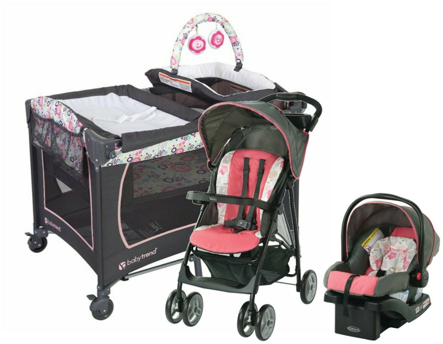 Foldable Baby Stroller with Car Seat Newborn Playard Girl Lightweight Combo