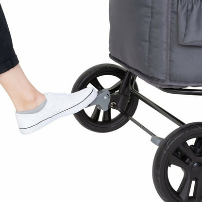 Baby Stroller Wagon with Built-in Seating for 2 Large Cargo Space Push Pull Grey