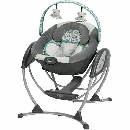 Baby Stroller with Car Seat High Chair Playard Glider Travel System Combo - Blue