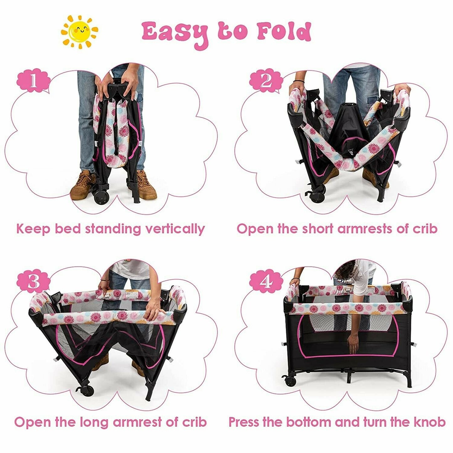 Smooth Ride Baby Stroller Jogging Travel System with Car Seat Playard Diaper Bag