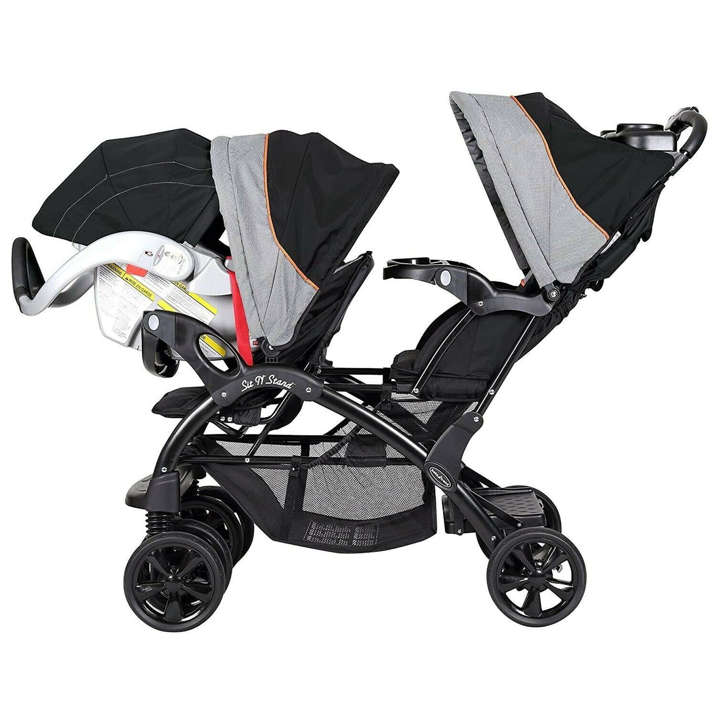 Double Baby Stroller with 2 Car Seat Infant Twins Kids Travel Combo