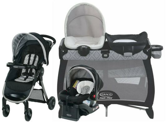 Baby Strollers with Car Seat Travel System Toddler Playard Newborn Boy Combo