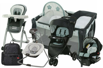 Baby Stroller with Car Seat Travel System Infant Bag Playard Swing Newborn Combo
