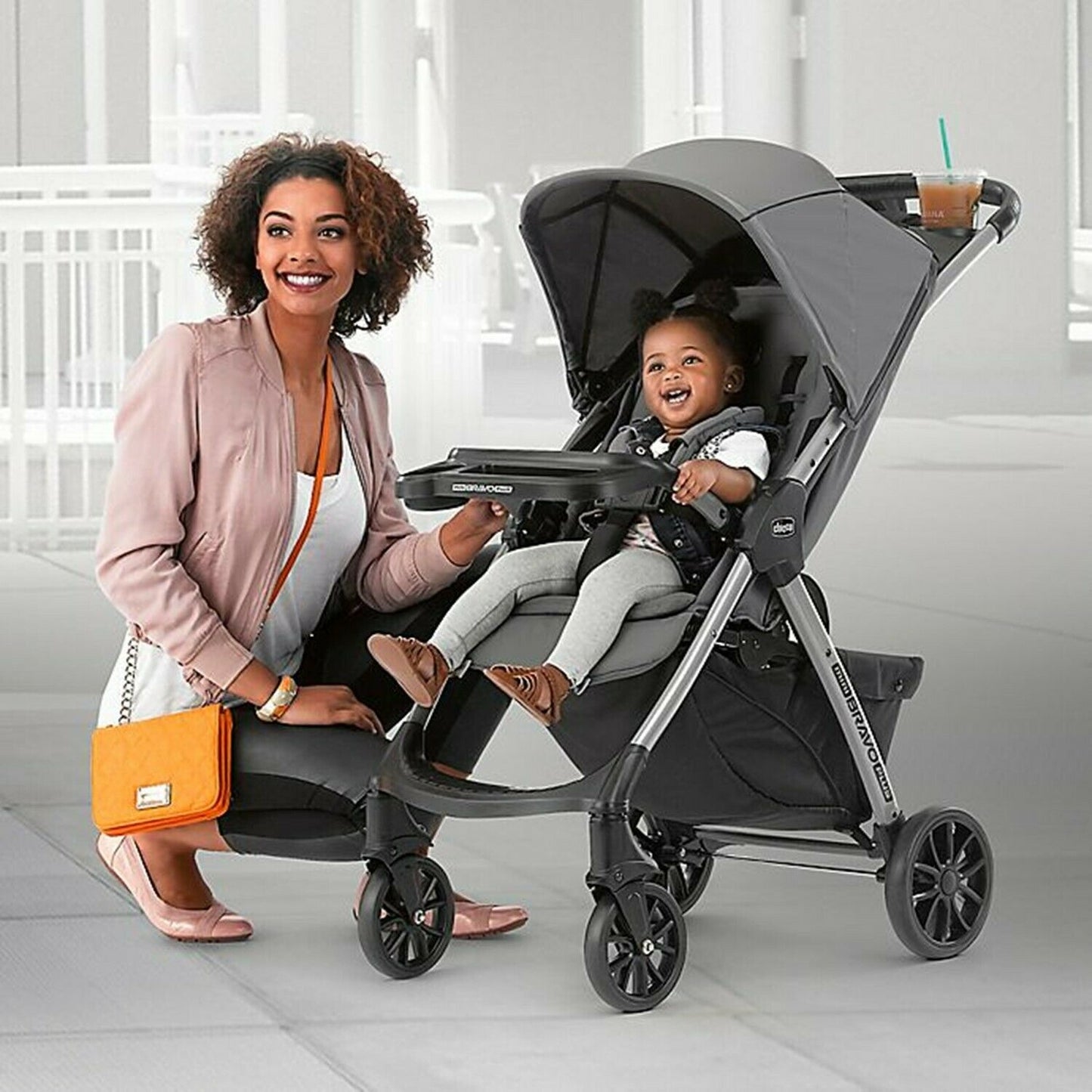 Chicco Baby Stroller with Car Seat Mini Bravo Sport Travel System Child Tray