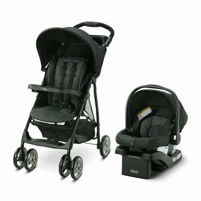 Baby Stroller with Car Seat Travel System Playard High Chair Black Combo Black