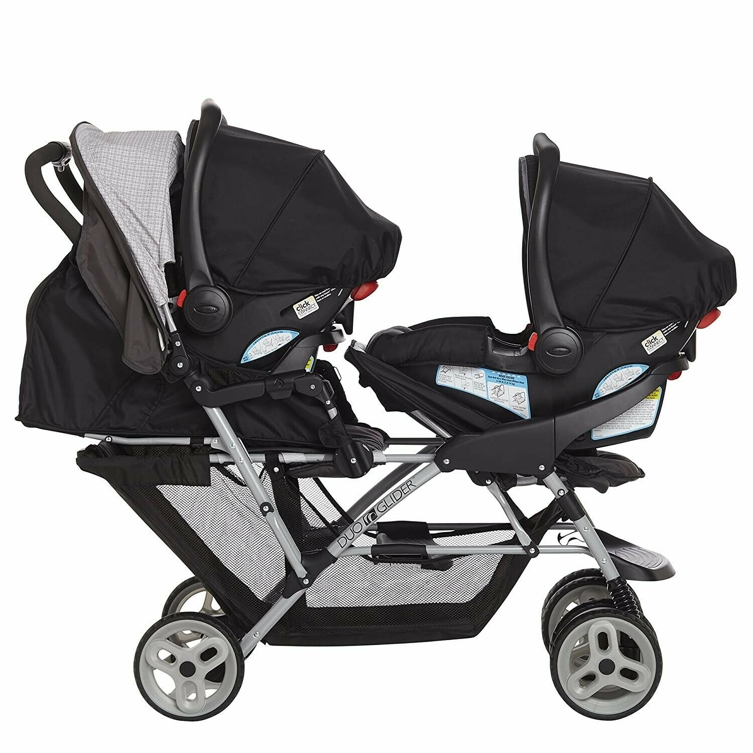 Baby double stroller with car seat sale