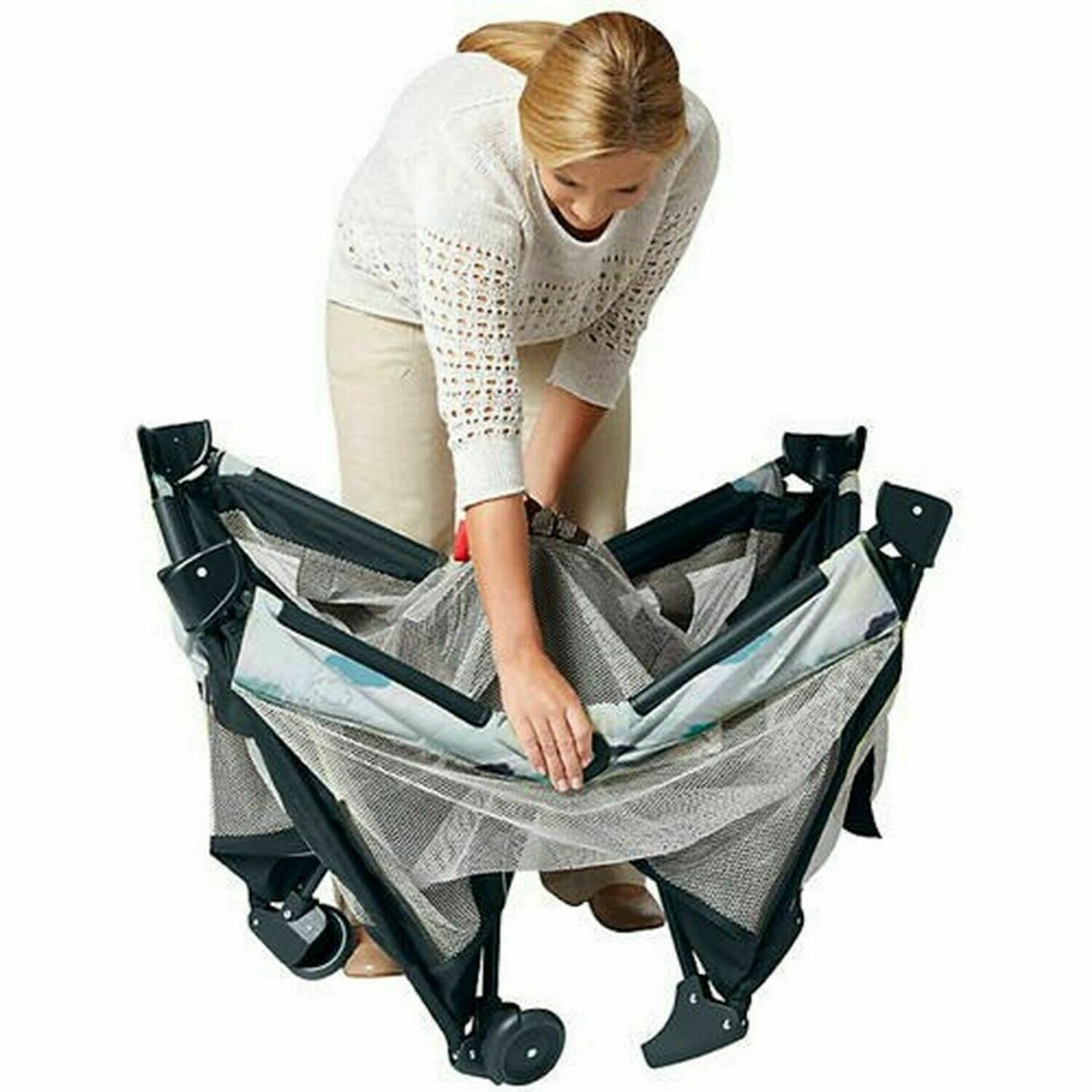 Baby Stroller with Car Seat High Chair Playard Glider Travel System Combo - Blue