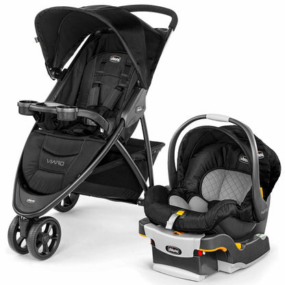Chicco Viaro Baby Stroller with Car Seat Travel System - Black