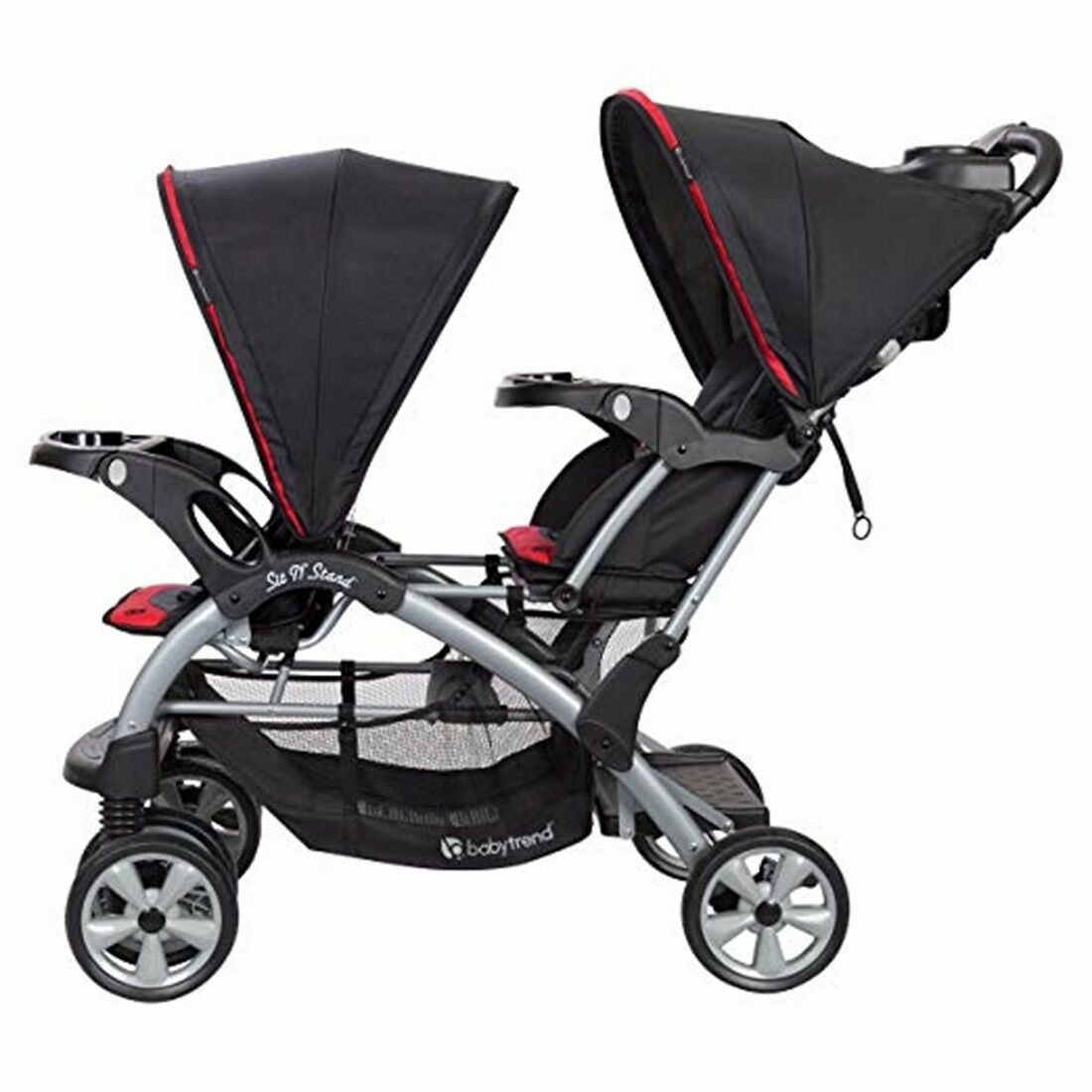 Baby Trend Double Stroller with 2 Car Seat Infant Twins Kids Travel Combo New