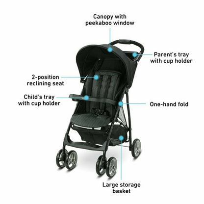 Baby Stroller with Car Seat Travel System Playard High Chair Black Combo Black