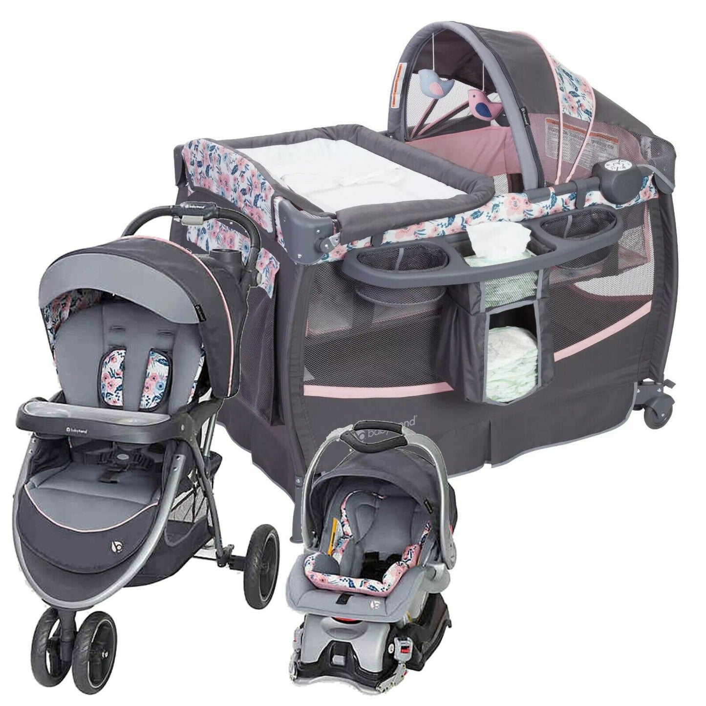 Baby Stroller with Car Seat Travel System Infant Toddler Playard Combo