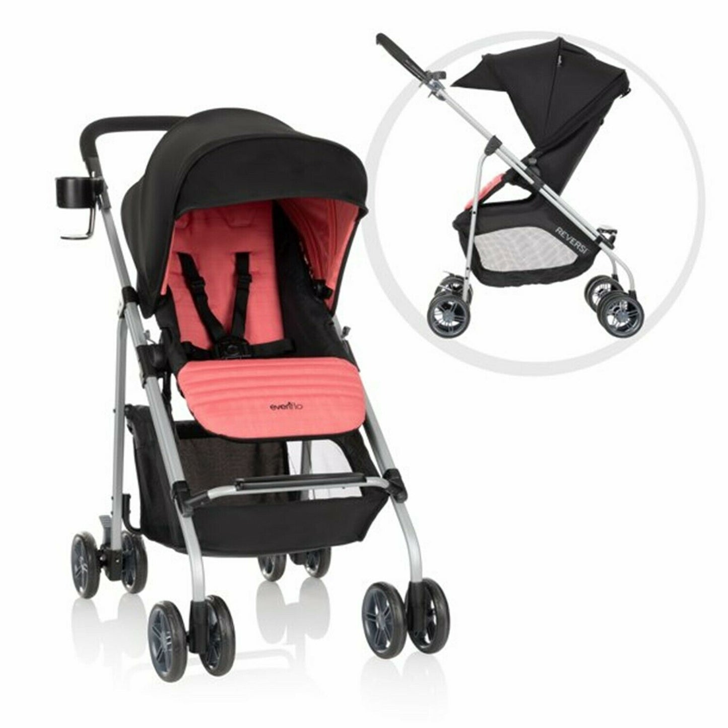 Evenflo Reversible Baby Stroller Compact Lightweight Infant Travel Set
