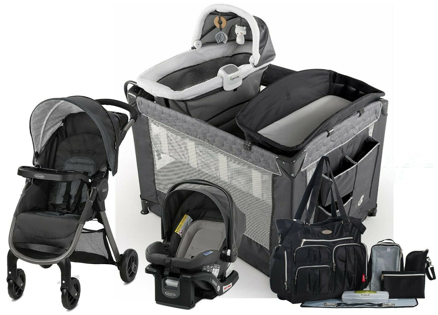 Graco Baby Stroller Travel System with Infant Car Seat Playard Bag Newborn Combo