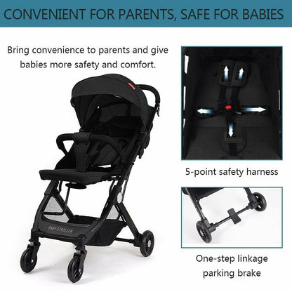 Compact Lightweight Baby Strollers for Travel One-Hand Fold with Multi-Position
