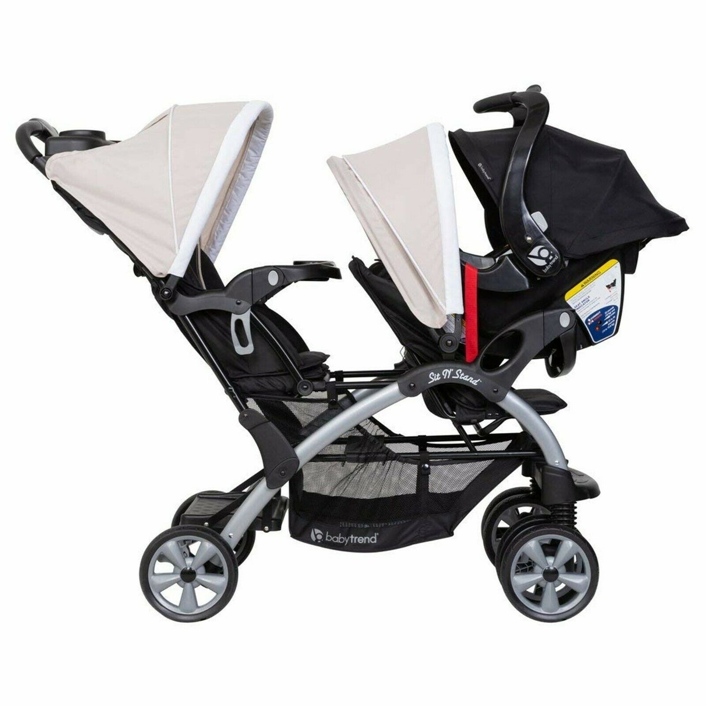 Double Baby Trend Stroller with 2 Car Seat Twin Playard Crib Travel System Combo