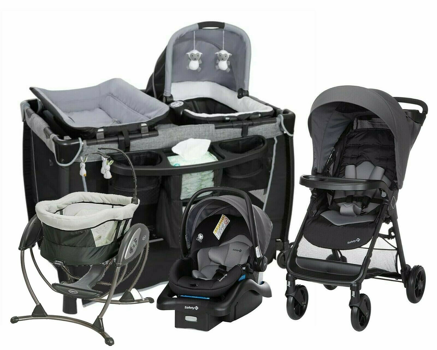 Baby Stroller with Car Seat Infant Playard Newborn Glider Travel System Combo