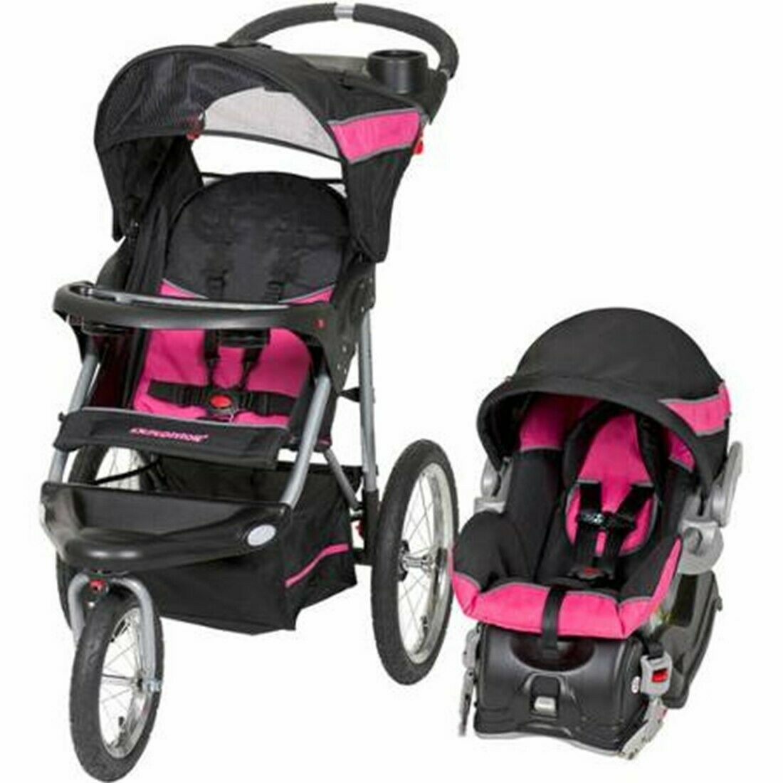 Pink baby strollers with hotsell car seat