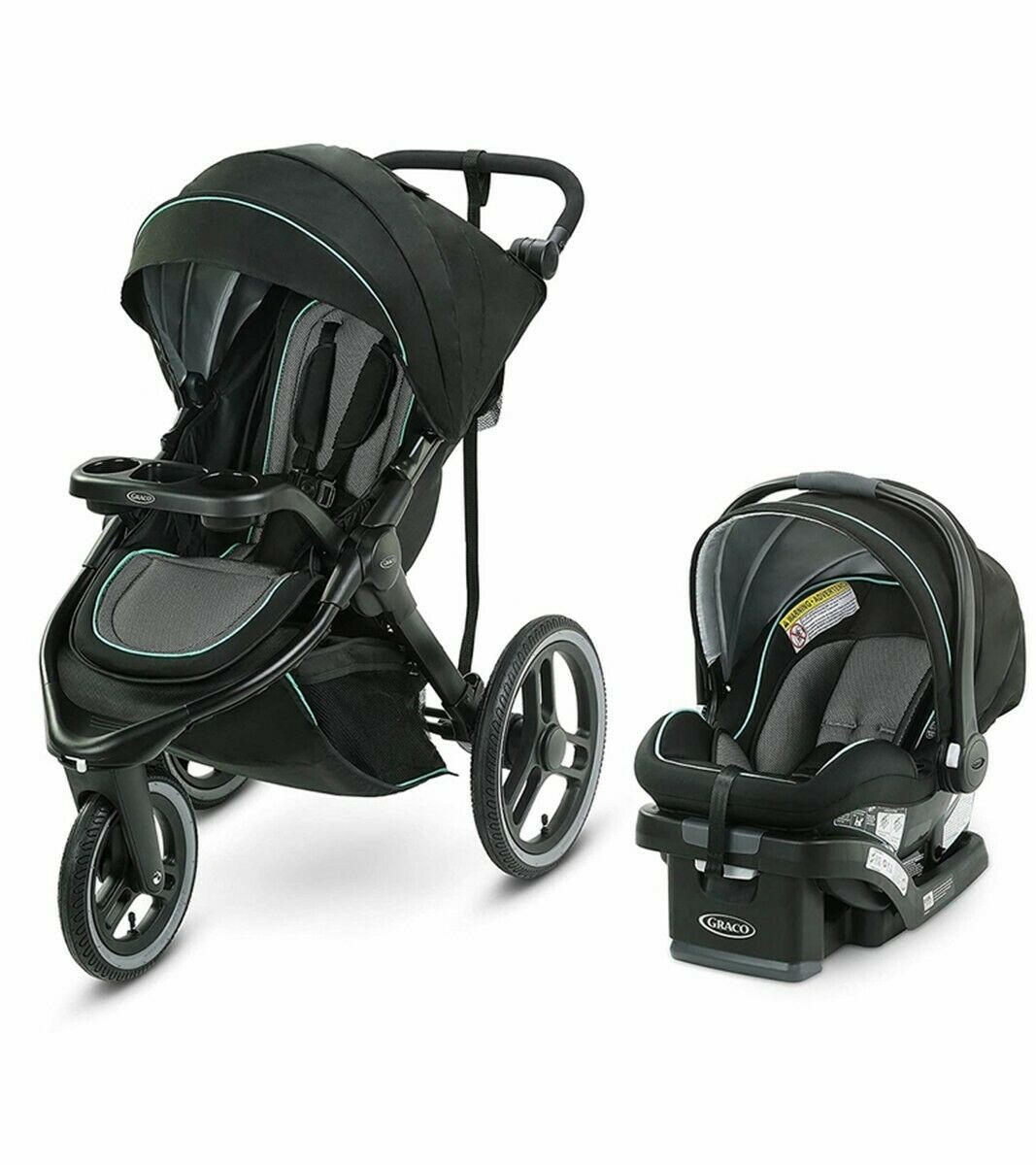 Graco FitFold Baby Jogger Stroller with Car Seat foldable Compact Travel System