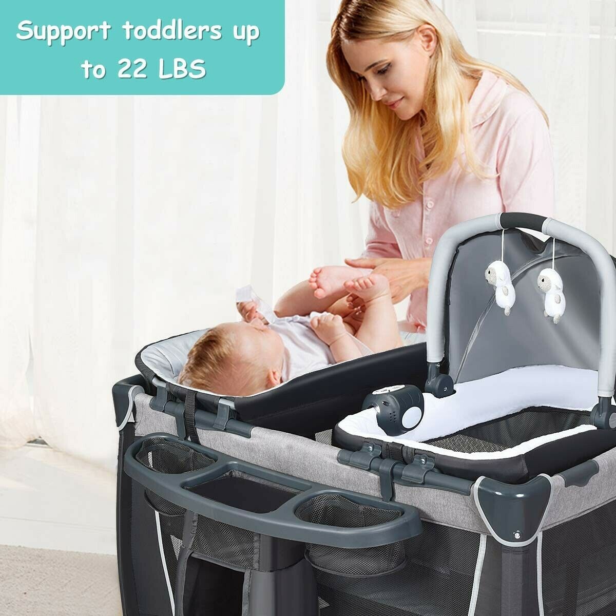 Baby Trend Travel System with Car Seat Combo Playard Bassinet Crib Boys Combo