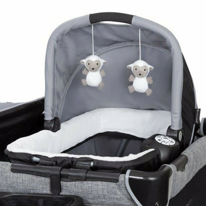 Baby Twin Double Stroller with 2 Car Seats 2 Infant Swings Playard for 2 Combo