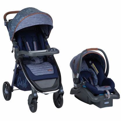 Baby Stroller with Car Seat Travel System Blue Combo Diaper Bag Playard Set