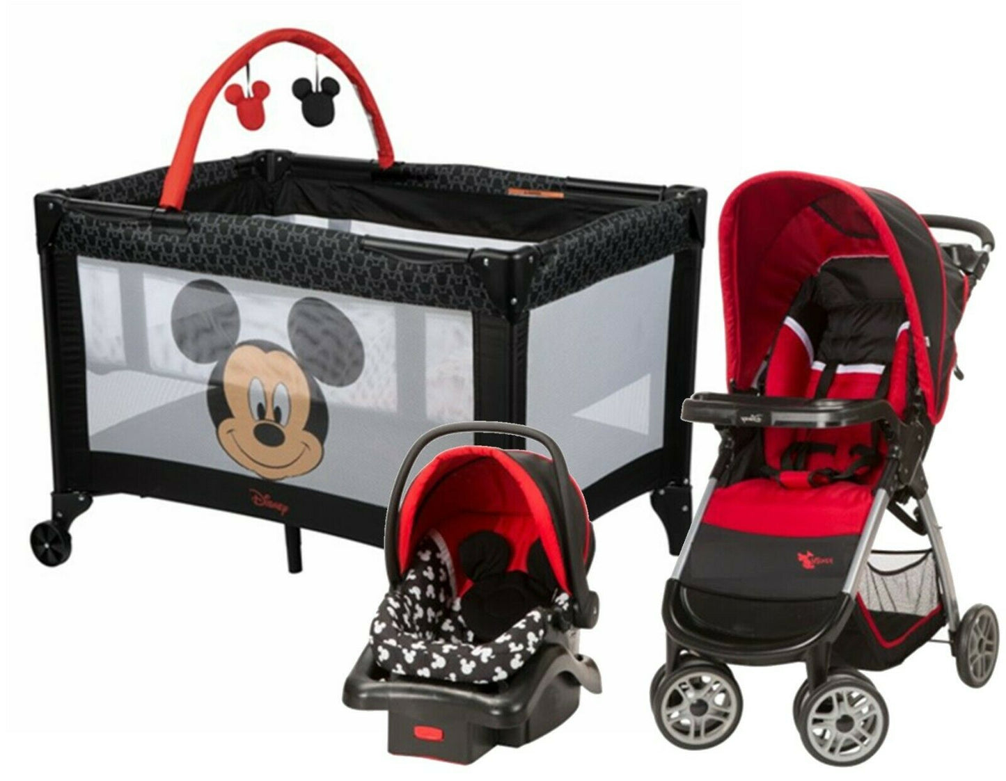 Disney Baby Stroller with Car Seat Travel System Newborn Infant Playard Combo