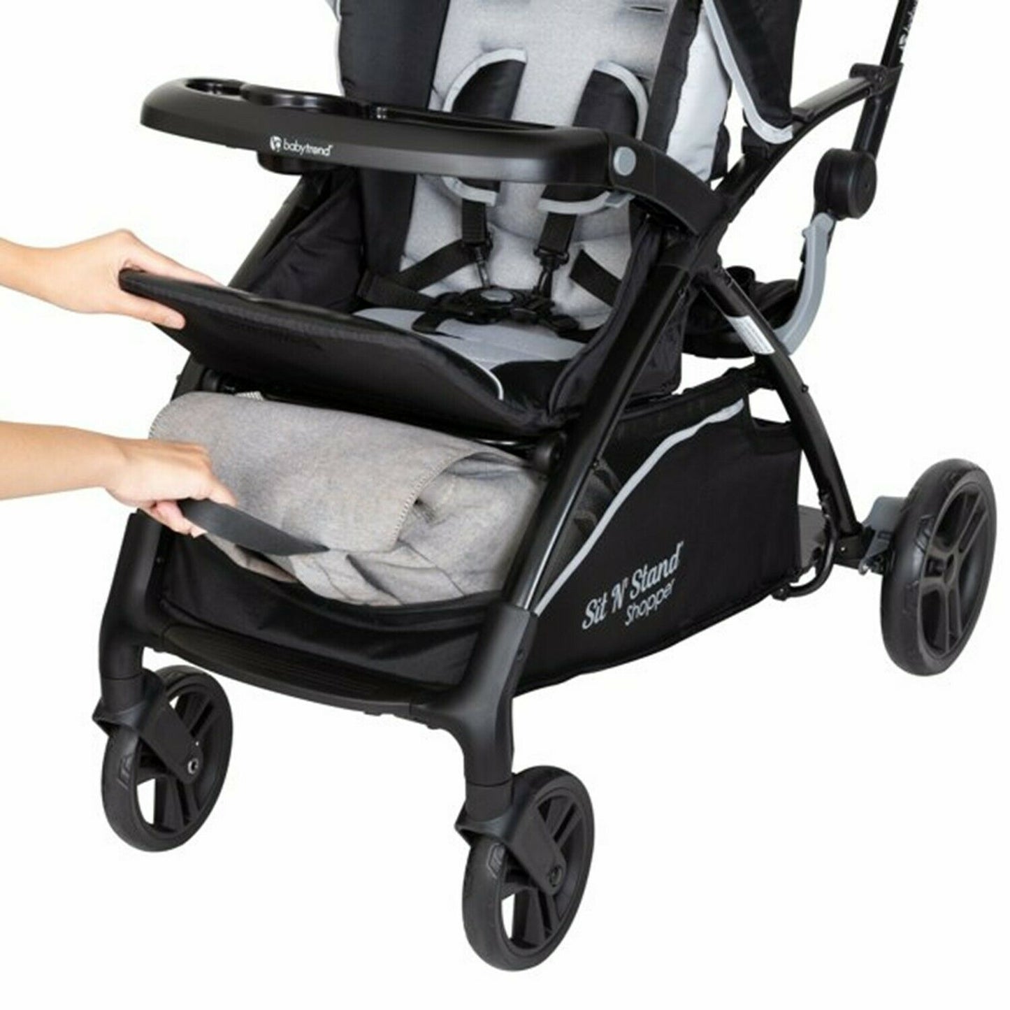 Baby Trend Sit N Stand 5-in-1 Stroller with Car Seat Shopper Playard Travel Set