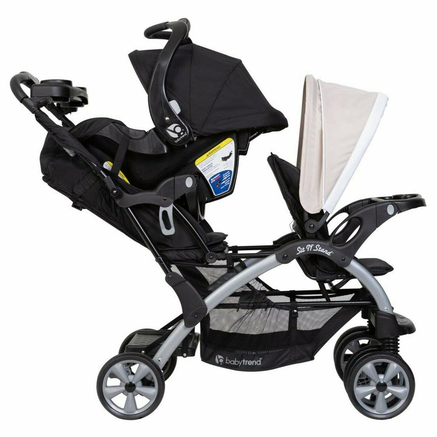 Double Baby Trend Stroller with 2 Car Seat Twin Playard Crib Travel System Combo