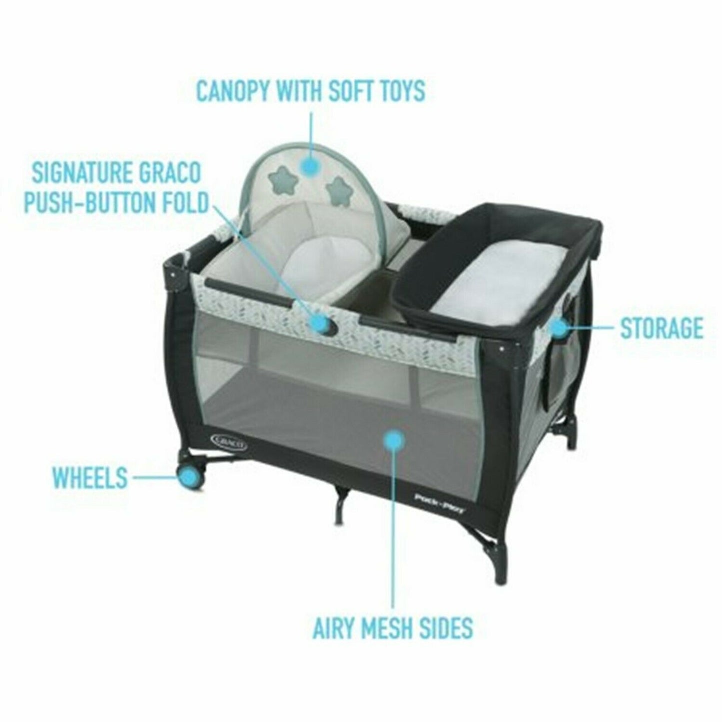 Baby Stroller with Car Seat Travel System Diaper Bag Playard Swing Combo
