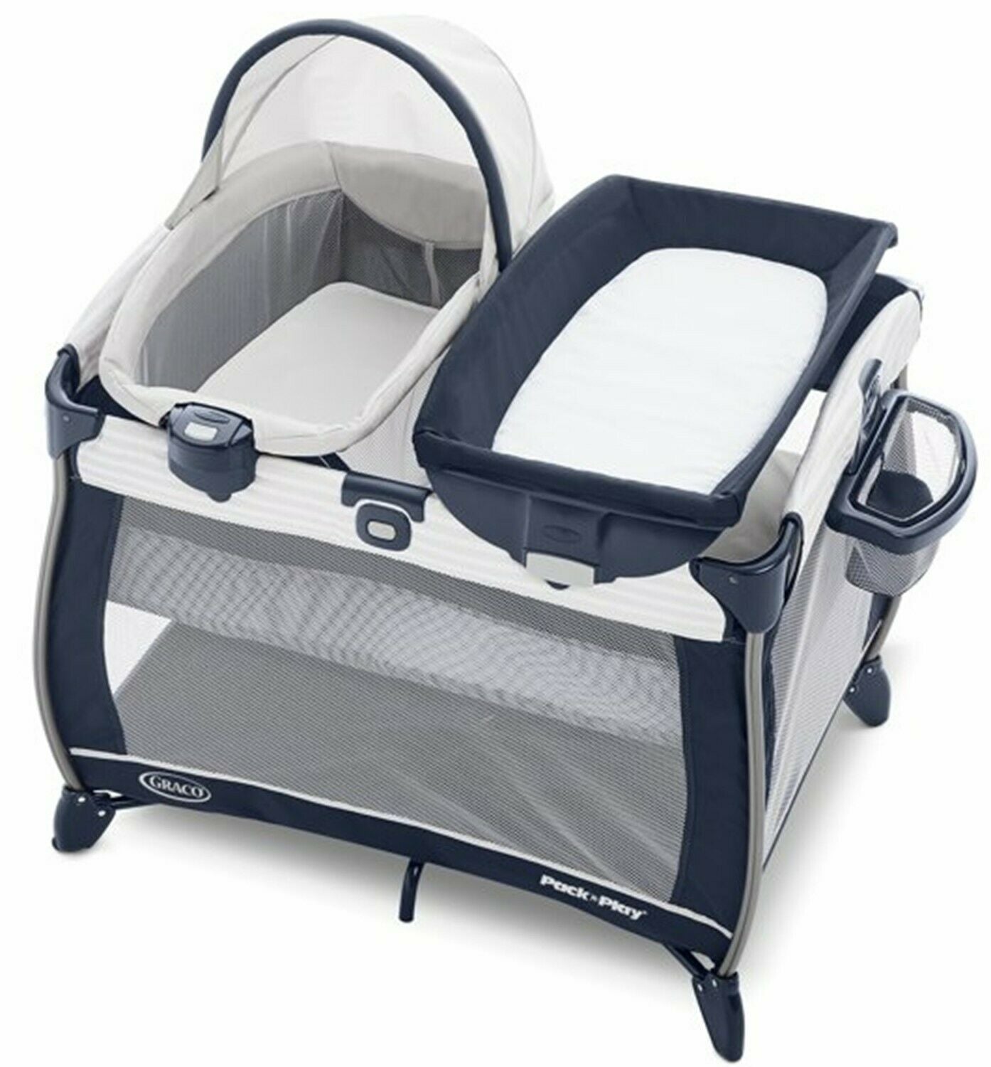 Graco Baby Stroller with Infant Car Seat Travel System Playard Crib Combo Blue