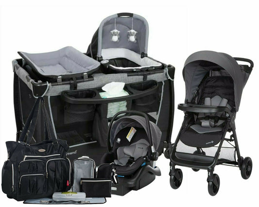 Baby Stroller with Car Seat Travel System Playard Basinet Diaper Bag Combo New