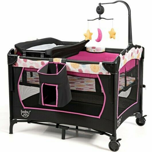 Pink Baby Stroller with Car Seat Travel System Playard High Chair Infant Swing