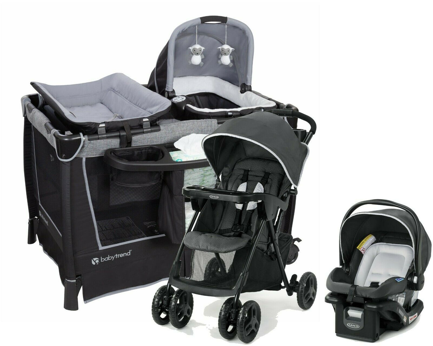 Baby Stroller with Car Seat Travel System Infant Nursery Playard Newborn Combo