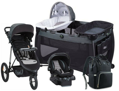 Baby Jogger Stroller with Car Seat Travel System Infant Playard Diaper Bag Combo