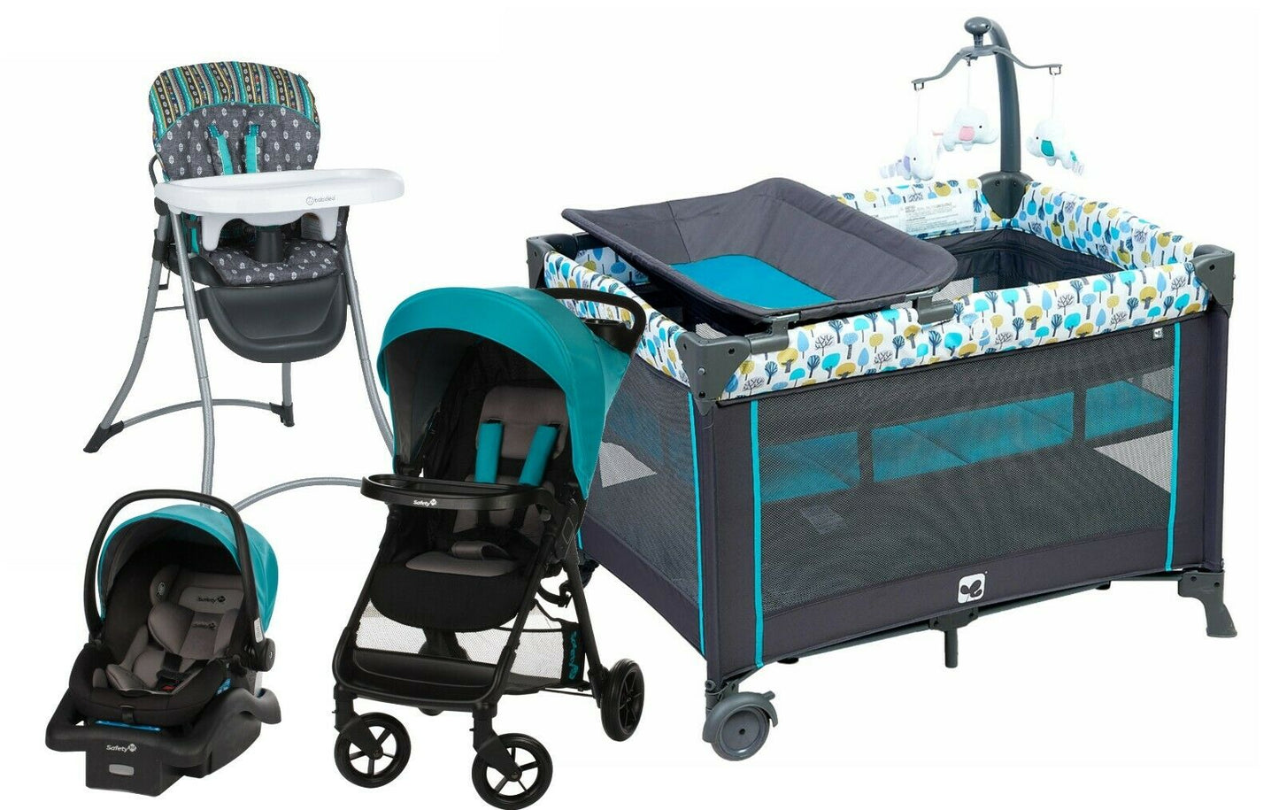 Baby Stroller with Car Seat Travel System Infant Chair Bassinet Playard Combo