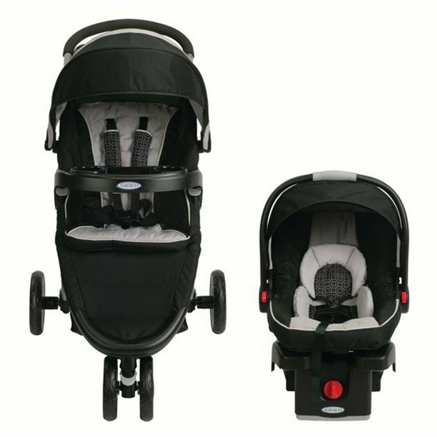 Baby Stroller with Car Seat Travel System Playard High Chair Combo Graco Black