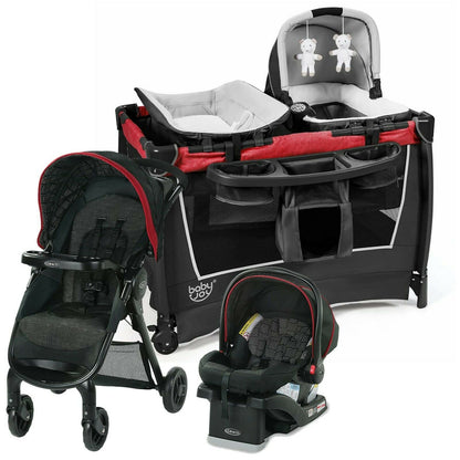 Graco Baby Boy Stroller Travel System with Car Seat Playard Basinet Combo