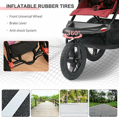 Baby Stroller Foldable Carriage Jogger for Toddler with Adjustable Backrest Susp