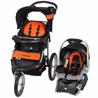 Baby Trend Jogger Stroller with Car Seat Playard Travel System Combo - Orange